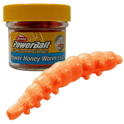 BERKLEY POWERBAIT POWER HONEY WORM HOT ORANGE