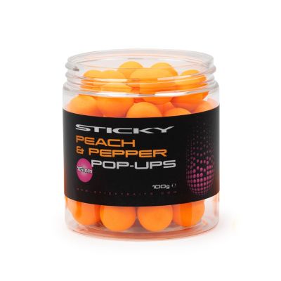 STICKY BAITS PEACH & PEPPER POP-UP 12mm
