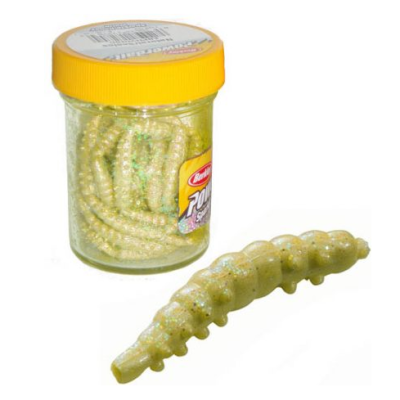 BERKLEY SPARKLE HONEY WORM YELLOW/SCALE