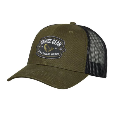 SAVAGE GEAR BADGE TRUCKER CAP GREEN