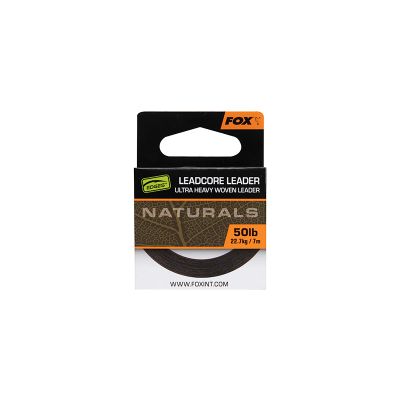 FOX NATURALS LEADCORE ULTRA HEAVY WOVEN LEADER 50lb 7mt