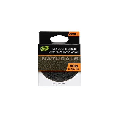 FOX NATURALS LEADCORE ULTRA HEAVY WOVEN LEADER 50lb 25mt