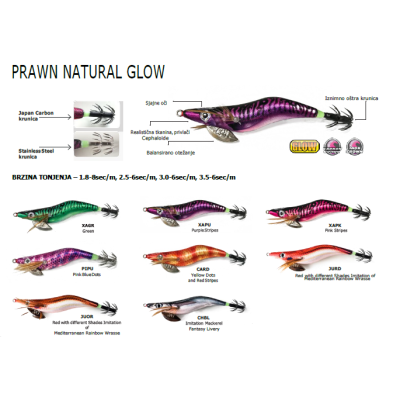 KILLER SQUID JIG 'PRAWN NATURAL GLOW' 2.5