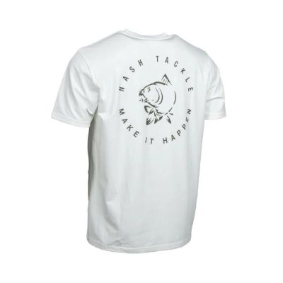 NASH MAKE IT HAPPEN CARP LOGO T-SHIRT ECRU