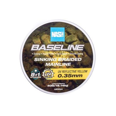 NASH BASELINE SINKING BRAID UV YELLOW 0.35mm 1200mt